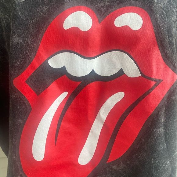 Rolling Stones Official Women's Short Sleeve Cutoff Distressed Crop Top XL - Picture 3 of 7